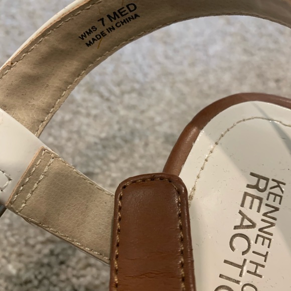 Cognac and white Kenneth Cole wedges. Size 7 - Picture 6 of 6